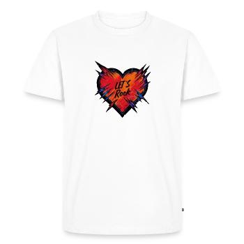 Coeur - Lets Rock - Saint-Valentin, Amitié - T-shirt Premium bio Homme - blanc - Devant - Nico (187cm)