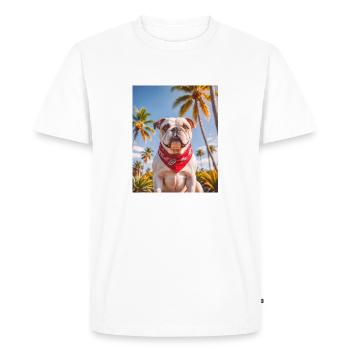 super mignon chiens mode Westcoast Bull dog - T-shirt Premium bio Homme - blanc - Devant - Nico (187cm)