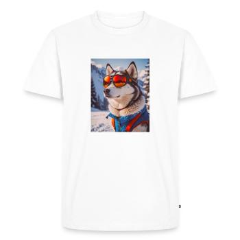 chiens super mignons Husky en robe de ski - T-shirt Premium bio Homme - blanc - Devant - Nico (187cm)