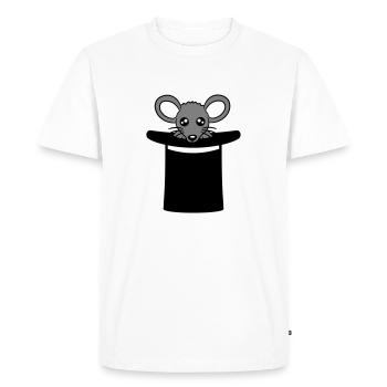 Mouse in Wizard Hat Top Hat Little Mouse Cute - Men's Premium Organic T-Shirt - white - Front - Nico (187cm)