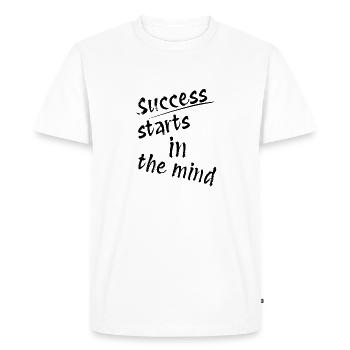 Le succès commence dans l’ - T-shirt Premium bio Homme - blanc - Devant - Nico (187cm)