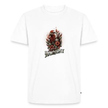 La nature en harmonie - L’aigle en fleurs - T-shirt Premium bio Homme - blanc - Devant - Nico (187cm)