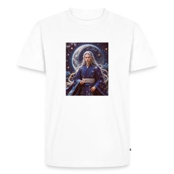 Tsukuyomi Dieu de la lune serein aux cheveux argentés - T-shirt Premium bio Homme - blanc - Devant - Nico (187cm)