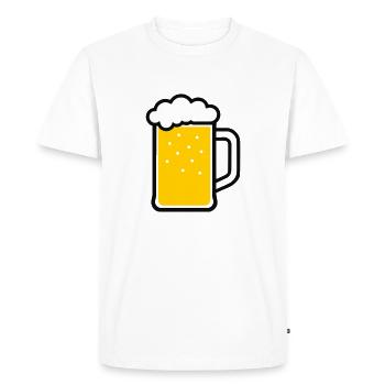 Bière - T-shirt Premium bio Homme - blanc - Devant - Nico (187cm)