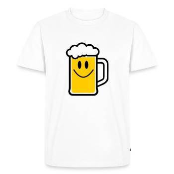 Beer face - Men's Premium Organic T-Shirt - white - Front - Nico (187cm)