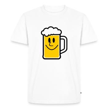 Beer face - Men's Premium Organic T-Shirt - white - Front - Nico (187cm)