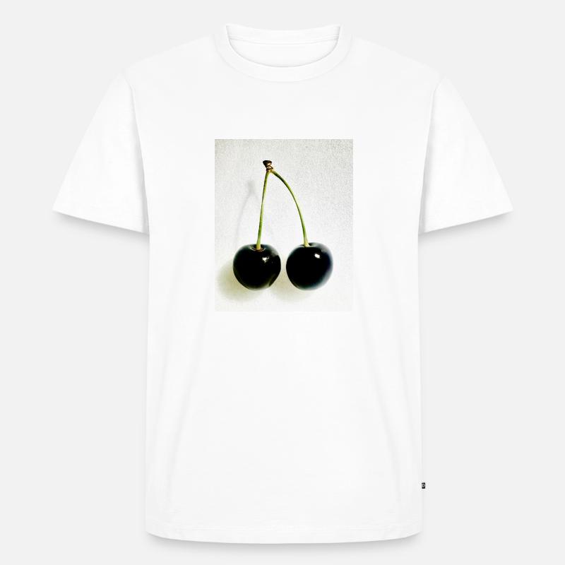 Kirsche - Männer Premium Bio T-Shirt - Weiß