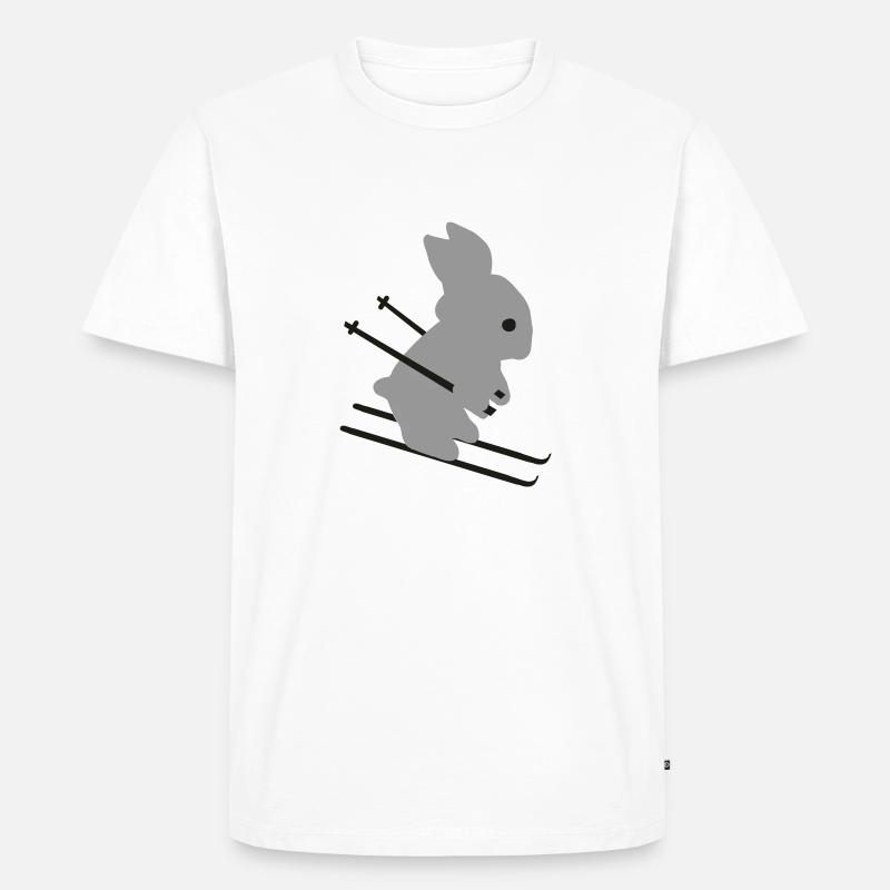 Ski Hase - Skihase - Männer Premium Bio T-Shirt - Weiß