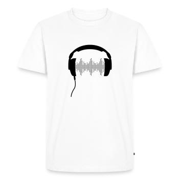 Casque DJ rhythm fréquence égaliseur sonore - T-shirt Premium bio Homme - blanc - Devant - Nico (187cm)
