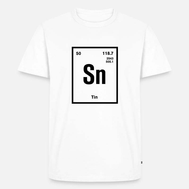 Tin Element im Periodensystem - Männer Premium Bio T-Shirt - Weiß