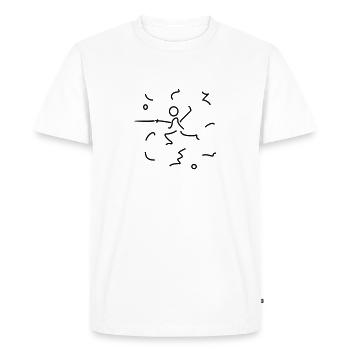 Clôtures Zorro chiffre de bâton / Zorro fencing ( - T-shirt Premium bio Homme - blanc - Devant - Nico (187cm)