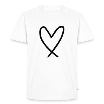 Heart Emoji Sketch - Men's Premium Organic T-Shirt - white - Front - Nico (187cm)