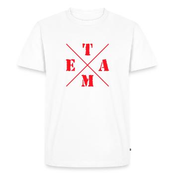 Sport d’équipe Football JGA EVJA - T-shirt Premium bio Homme - blanc - Devant - Nico (187cm)