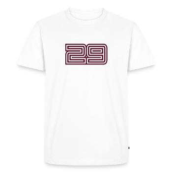 29_style_design - Men's Premium Organic T-Shirt - white - Front - Nico (187cm)