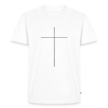 Thin Cross - Black - Men's Premium Organic T-Shirt - white - Front - Nico (187cm)