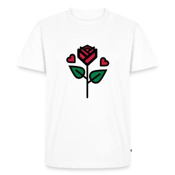 Valentine's Rose avec coeur - T-shirt Premium bio Homme - blanc - Devant - Nico (187cm)