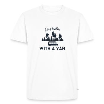 Life is better with a van - Van life - T-shirt Premium bio Homme - blanc - Devant - Nico (187cm)