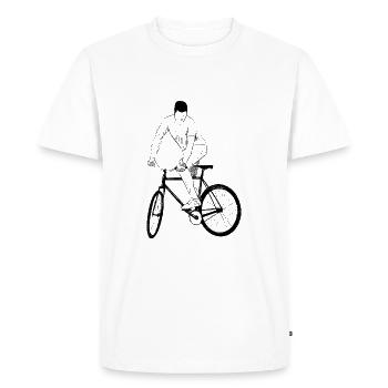Fixie Skid - Men's Premium Organic T-Shirt - white - Front - Nico (187cm)