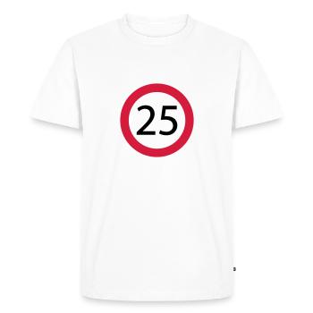 25 - Men's Premium Organic T-Shirt - white - Front - Nico (187cm)