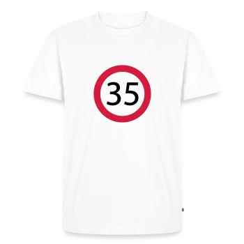 35 - Men's Premium Organic T-Shirt - white - Front - Nico (187cm)