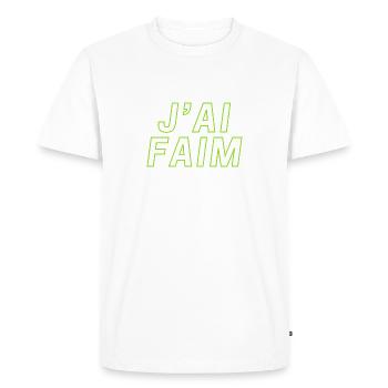 j'ai faim - T-shirt Premium bio Homme - blanc - Devant - Nico (187cm)