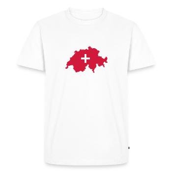 Suisse - T-shirt Premium bio Homme - blanc - Devant - Nico (187cm)