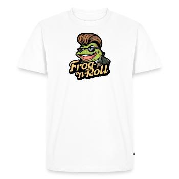 Frog N Roll Design - Men's Premium Organic T-Shirt - white - Front - Nico (187cm)