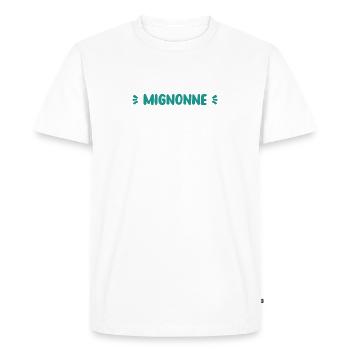 Mignonne - T-shirt Premium bio Homme - blanc - Devant - Nico (187cm)