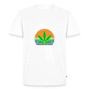 Je suis lapidé pas stupide Marijuana Drôle Weed T-Shirt - T-shirt Premium bio Homme - blanc - Devant - Nico (187cm)