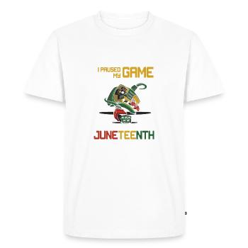 Juneteenth Cadeau de fierté de la Journée de l’histoire des Noirs - T-shirt Premium bio Homme - blanc - Devant - Nico (187cm)
