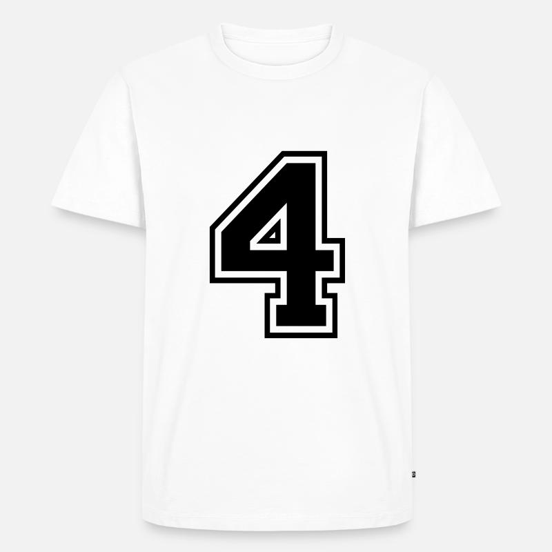 Nummer 4 - Männer Premium Bio T-Shirt - Weiß