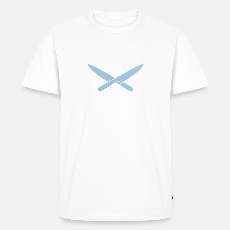 chefmesser - Männer Premium Bio T-Shirt - Weiß