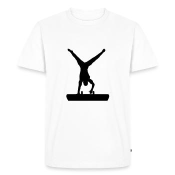 Gymnastique, gymnaste sur le cheval d'arçons - T-shirt Premium bio Homme - blanc - Devant - Nico (187cm)