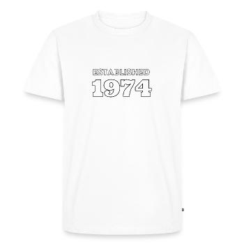 Established 1974 - Men's Premium Organic T-Shirt - white - Front - Nico (187cm)