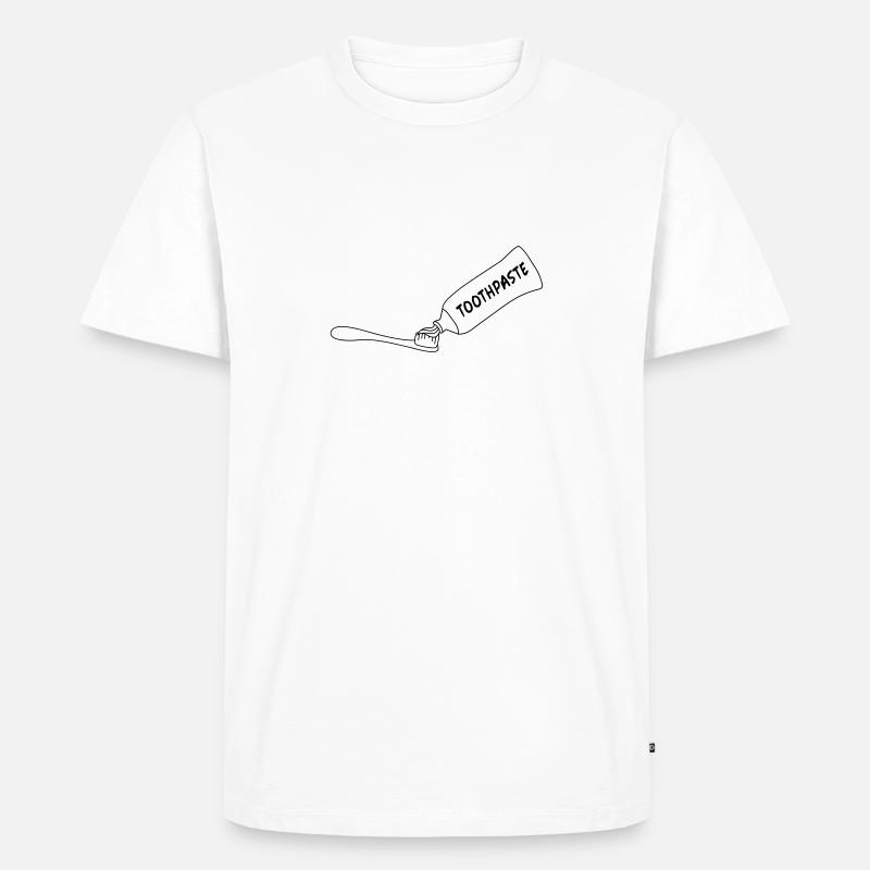Toothpaste And Toothbrush - Männer Premium Bio T-Shirt - Weiß