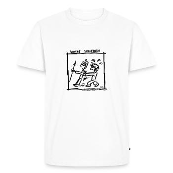 Wache schieben - Männer Premium Bio T-Shirt - Weiß - Vorne - Nico (187cm)