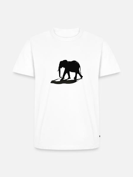 Elephant Silhouette - Men's Premium Organic T-Shirt - white