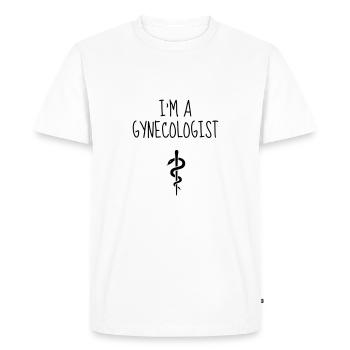 docteur / médecin / gynécologue / gynécologie - T-shirt Premium bio Homme - blanc - Devant - Nico (187cm)