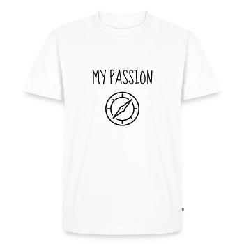 Geocaching / Geocacher / Compass / GPS - Men's Premium Organic T-Shirt - white - Front - Nico (187cm)