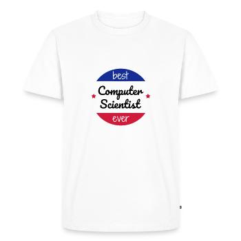 informatique / informaticien / ordinateur / geek - T-shirt Premium bio Homme - blanc - Devant - Nico (187cm)