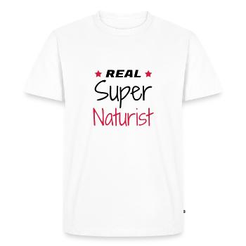 Naturisme / Naturiste / Nudisme / Nudiste - T-shirt Premium bio Homme - blanc - Devant - Nico (187cm)