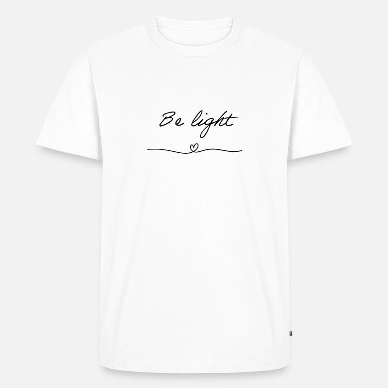 Sei leicht | Herz - Männer Premium Bio T-Shirt - Weiß