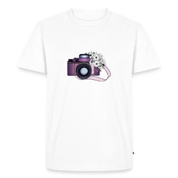 CAMARA CON FLORES - T-shirt Premium bio Homme - blanc - Devant - Nico (187cm)