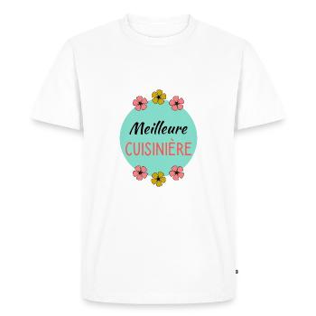 BONNE FÊTE. FÊTE DES MÈRES. FÊTE DES PÈRES. FÊTE - T-shirt Premium bio Homme - blanc - Devant - Nico (187cm)