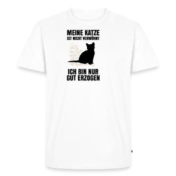 Ma chemise de chat · Animaux domestiques · Cadeau - T-shirt Premium bio Homme - blanc - Devant - Nico (187cm)