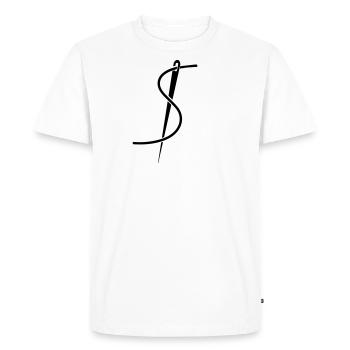 needle - Men's Premium Organic T-Shirt - white - Front - Nico (187cm)