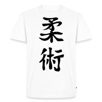 Ju Jutsu Kanji T-Shirt - Men's Premium Organic T-Shirt - white - Front - Nico (187cm)