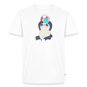 Le panda des enfants joue avec le ballon - T-shirt Premium bio Homme - blanc - Devant - Nico (187cm)