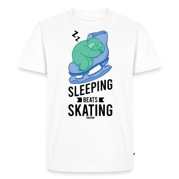 Patinage sur glace paresseux sommeil fatigué froid - T-shirt Premium bio Homme - blanc - Devant - Nico (187cm)