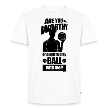 Basketball drôle de dicton - T-shirt Premium bio Homme - blanc - Devant - Nico (187cm)